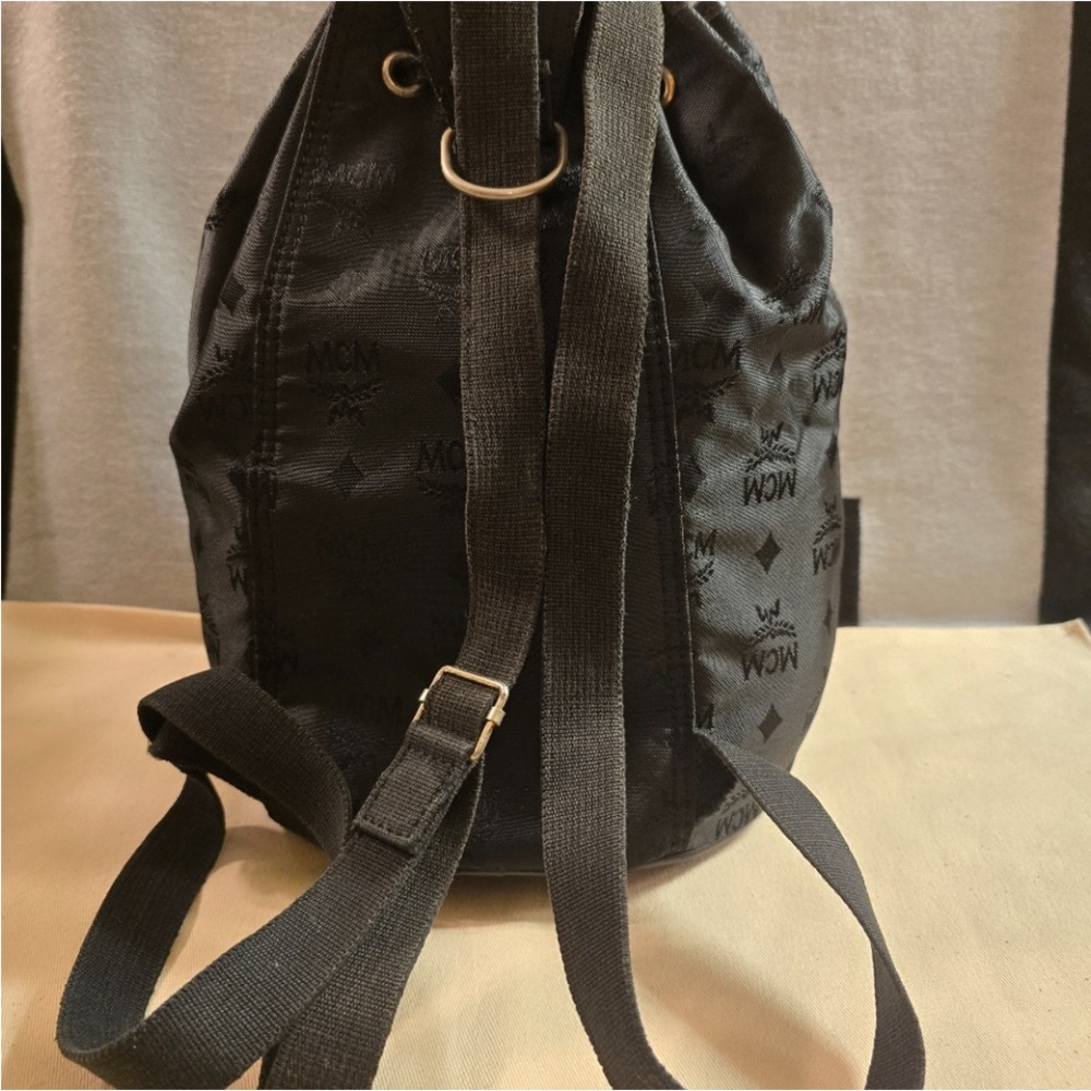 Mcm Black Monogram Drawstring Bag - image 5